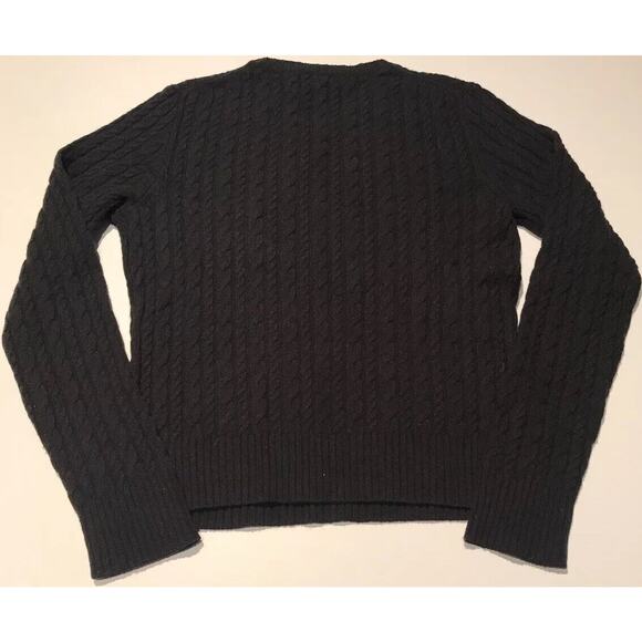 Express Design Studio Womens Size M Black Cable Knit Cashmere Blend Sweater - Picture 2 of 5